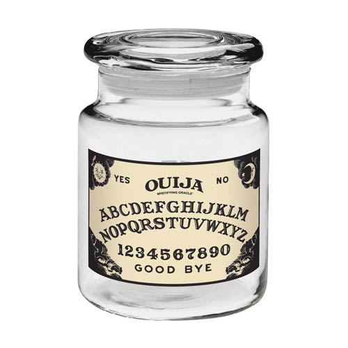 Ouija Board  6 oz. Clear Glass Apothecary Jar